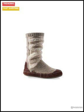 Acorn Mid-Calf Slouch Boot Slippers Memory Foam Suede Indoor Outdoor